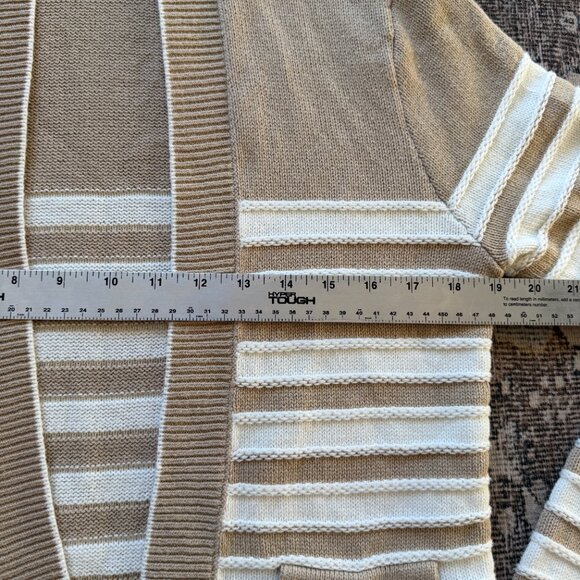 J. Crew Factory Tan and Cream Striped Cardigan - Picture 4 of 9